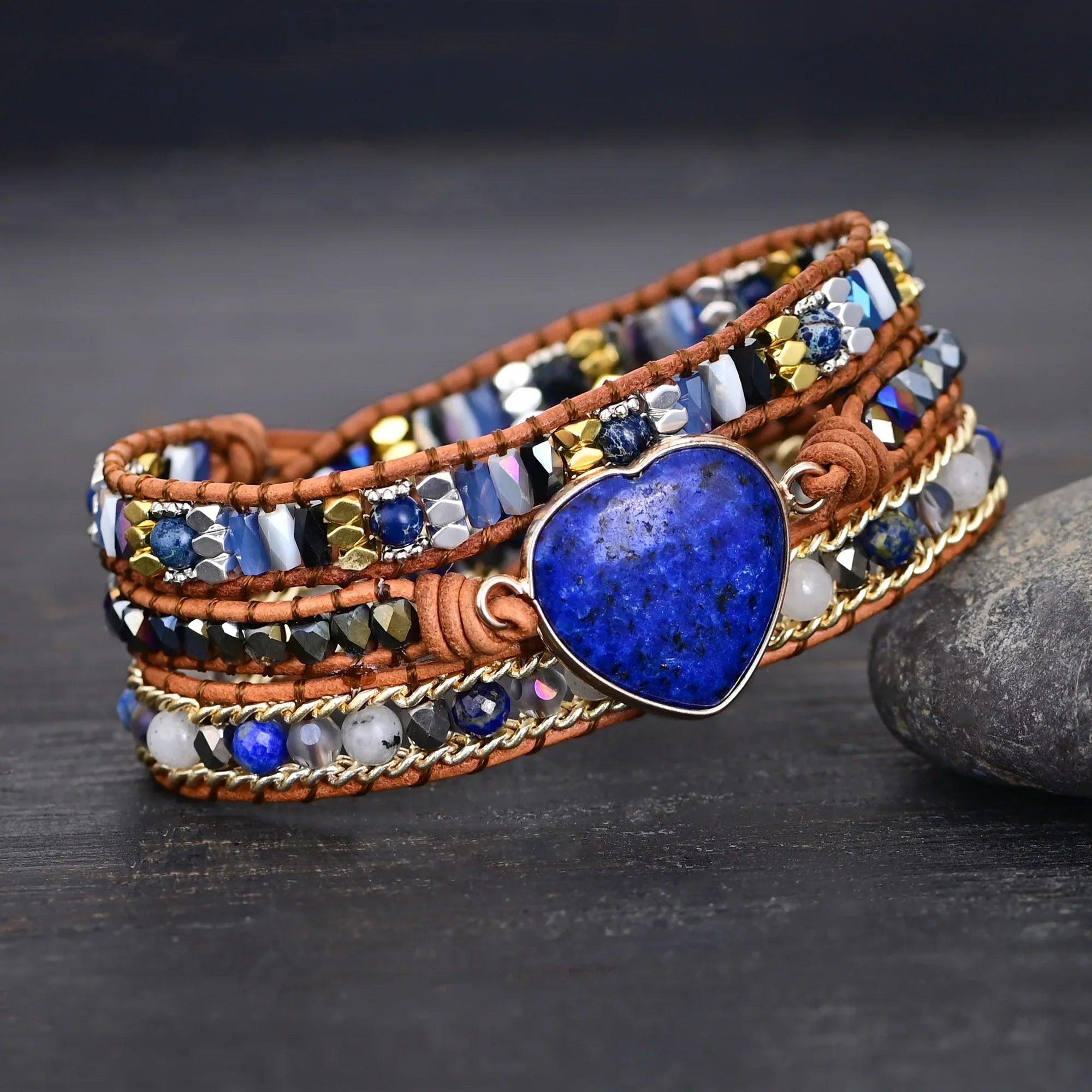 Naturstein-Armband "Leuchtende Lagen"