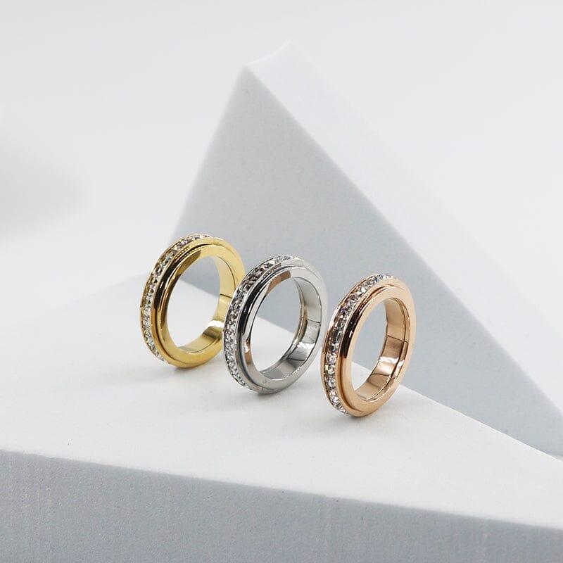 Glitzernde Aura Ring mit Kristallsteinen