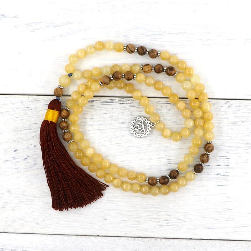 Mala Halskette "Friedlicher Wohlstand" aus gelber Jade
