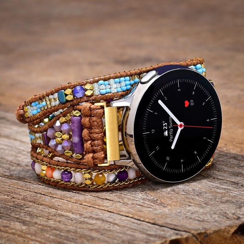 Samsung Uhrenarmband "Ewige Positivität" aus Achat & Hämatit
