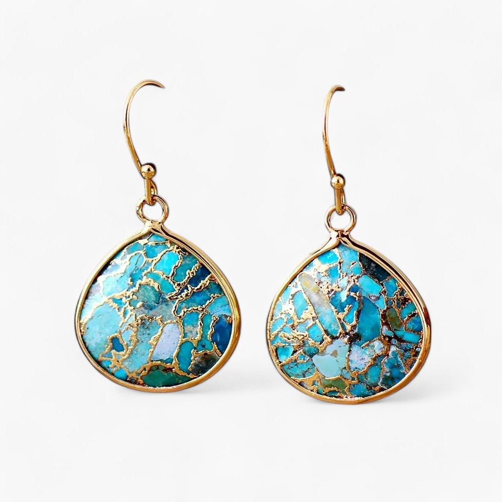 Ohrringe „Küstenruhe“ mit Türkis-Wassertropfen