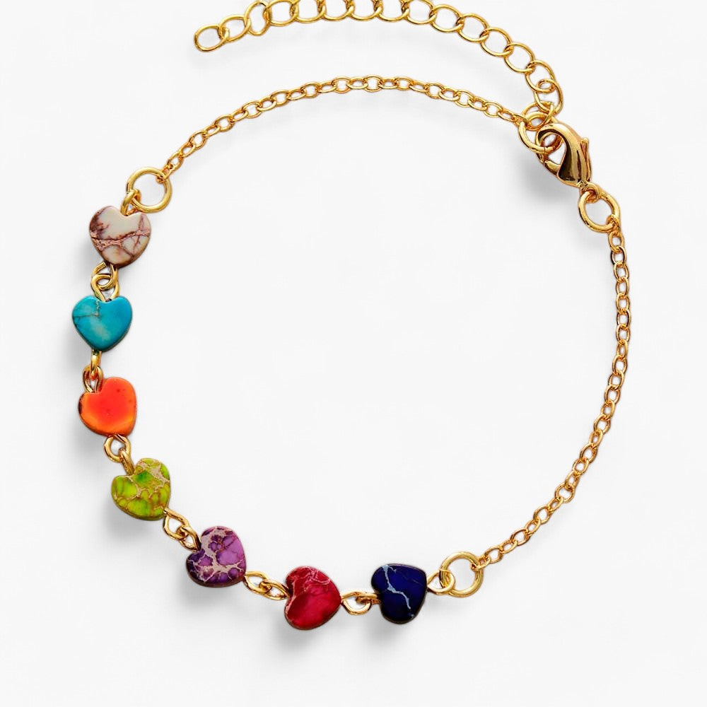 Mein liebstes 7-Chakra-Herz-Jaspis-Armband