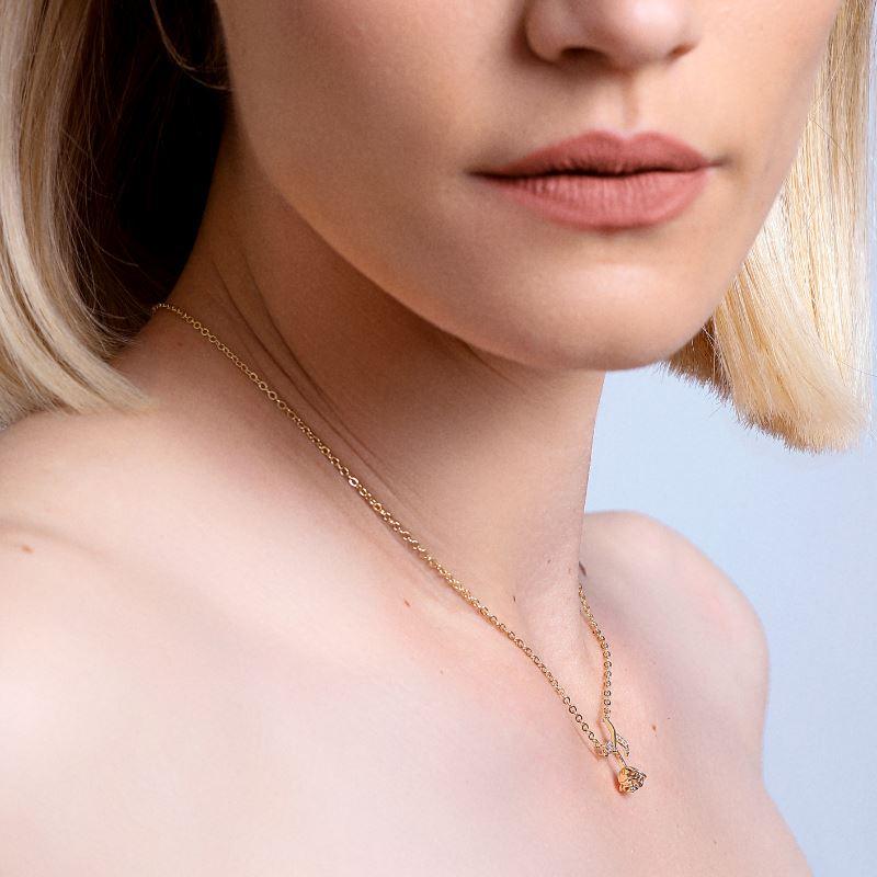 Halskette "Funkelnd" mit Rosenanhänger