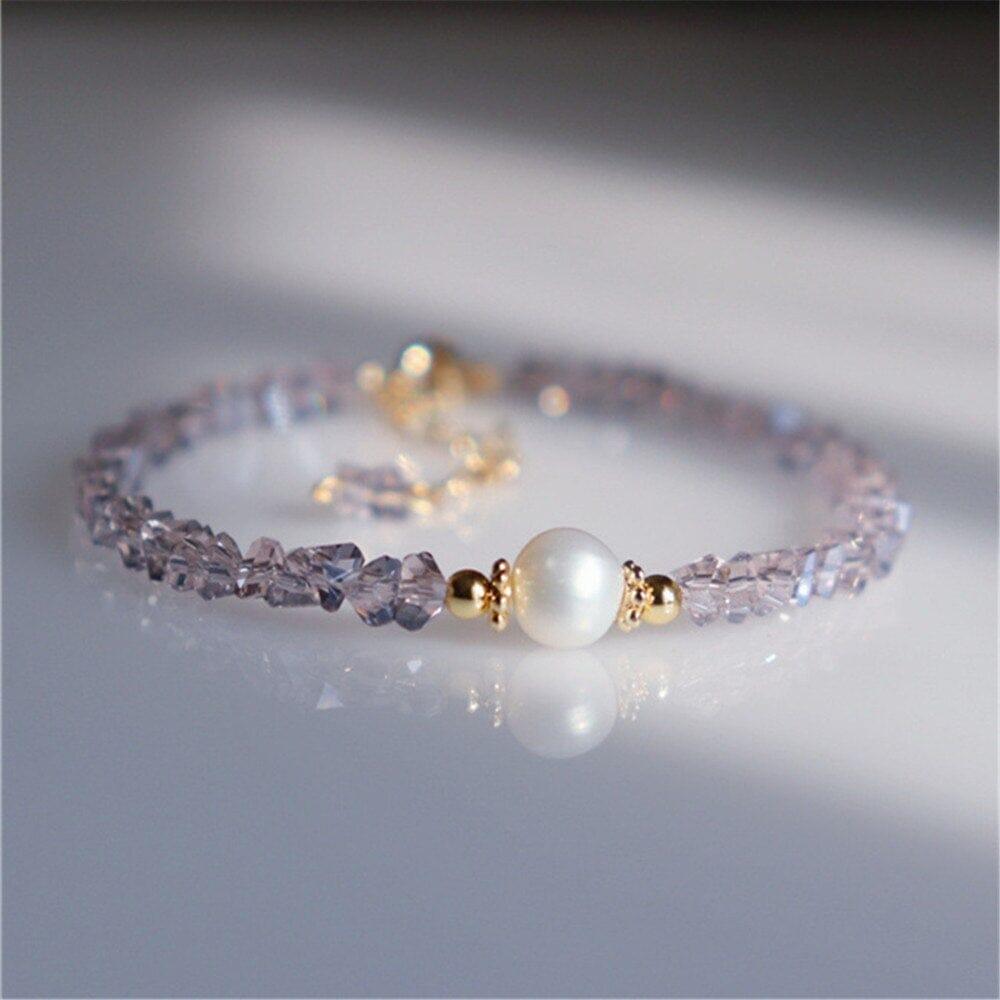 Süße Gelassenheit: Amethyst- & Perlenarmband