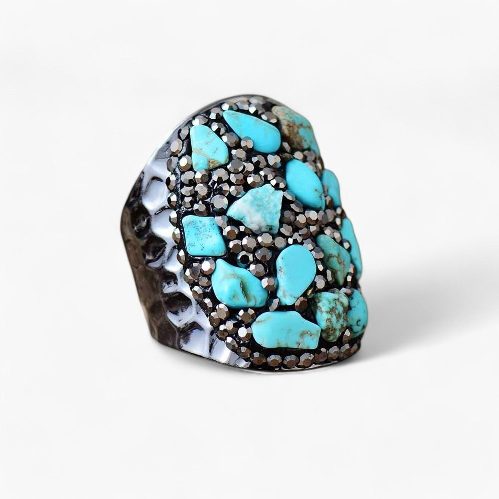 Boho Ring "Frischer Beginn" mit Türkis
