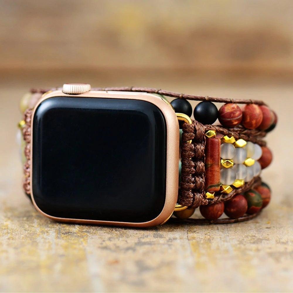 Onyx Türkis und Jaspis Edelstein Apple Watch Uhrenarmband "Natürliche Ausgewogenheit"