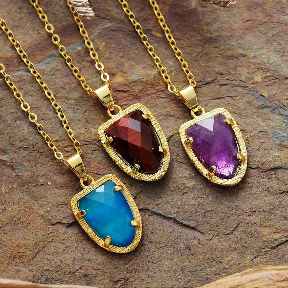 Königlicher Charme: Quarz, Amethyst & Tigerauge Halskette