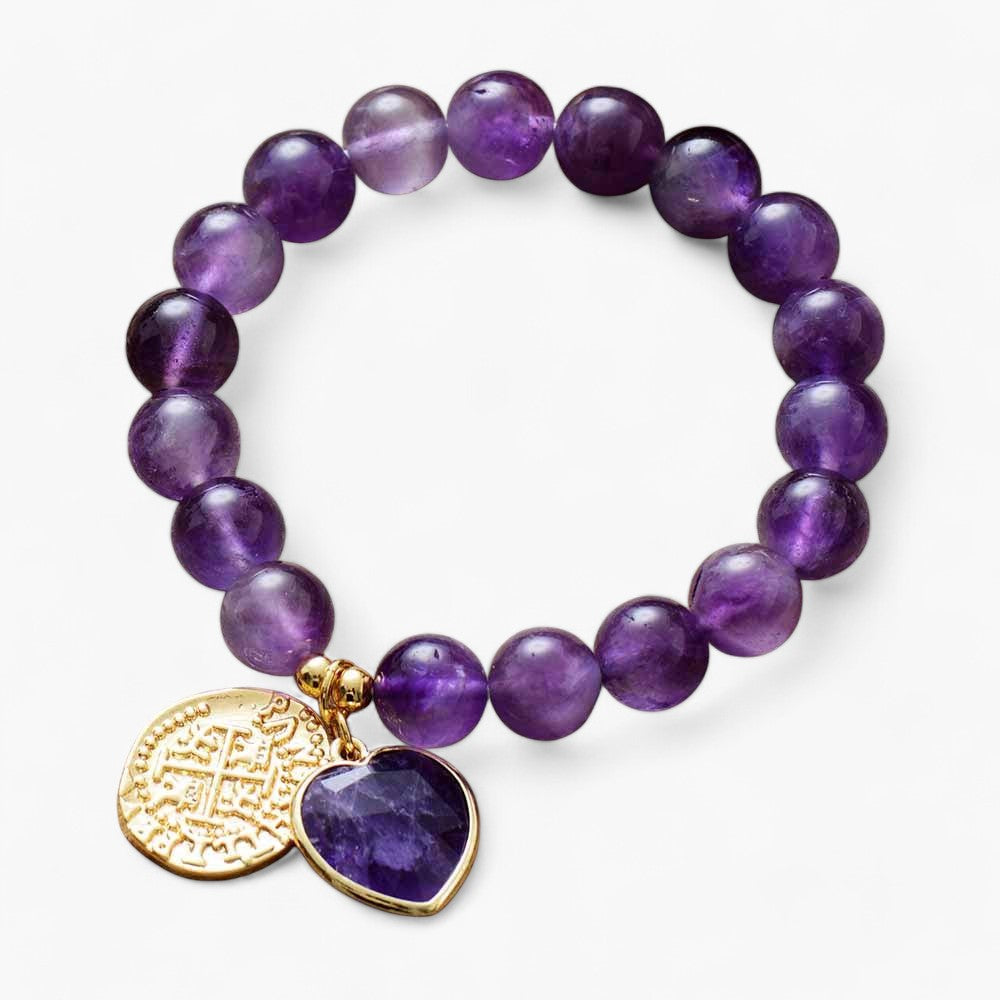 Armband aus heilendem Marmor mit Amethyst, schwarzem Onyx & Jaspis