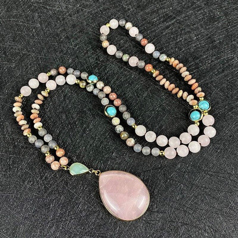 Tropfenförmige Boho-Stil Halskette