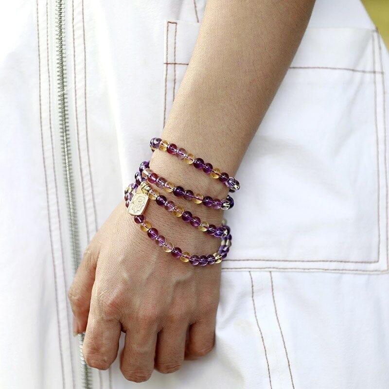 Mala "Hamsa Hand" mit Perlen aus Edelsteinen