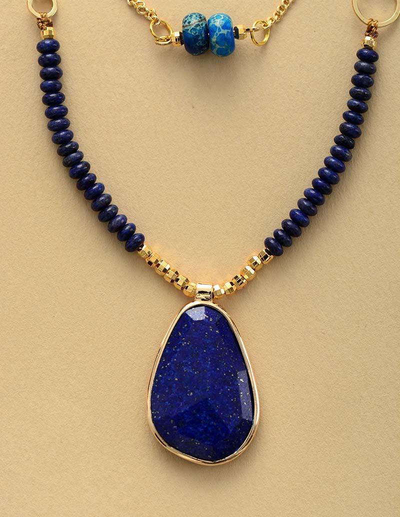 Lapislazuli & Jaspis Doppelhalskette "Majestätische Horizont"