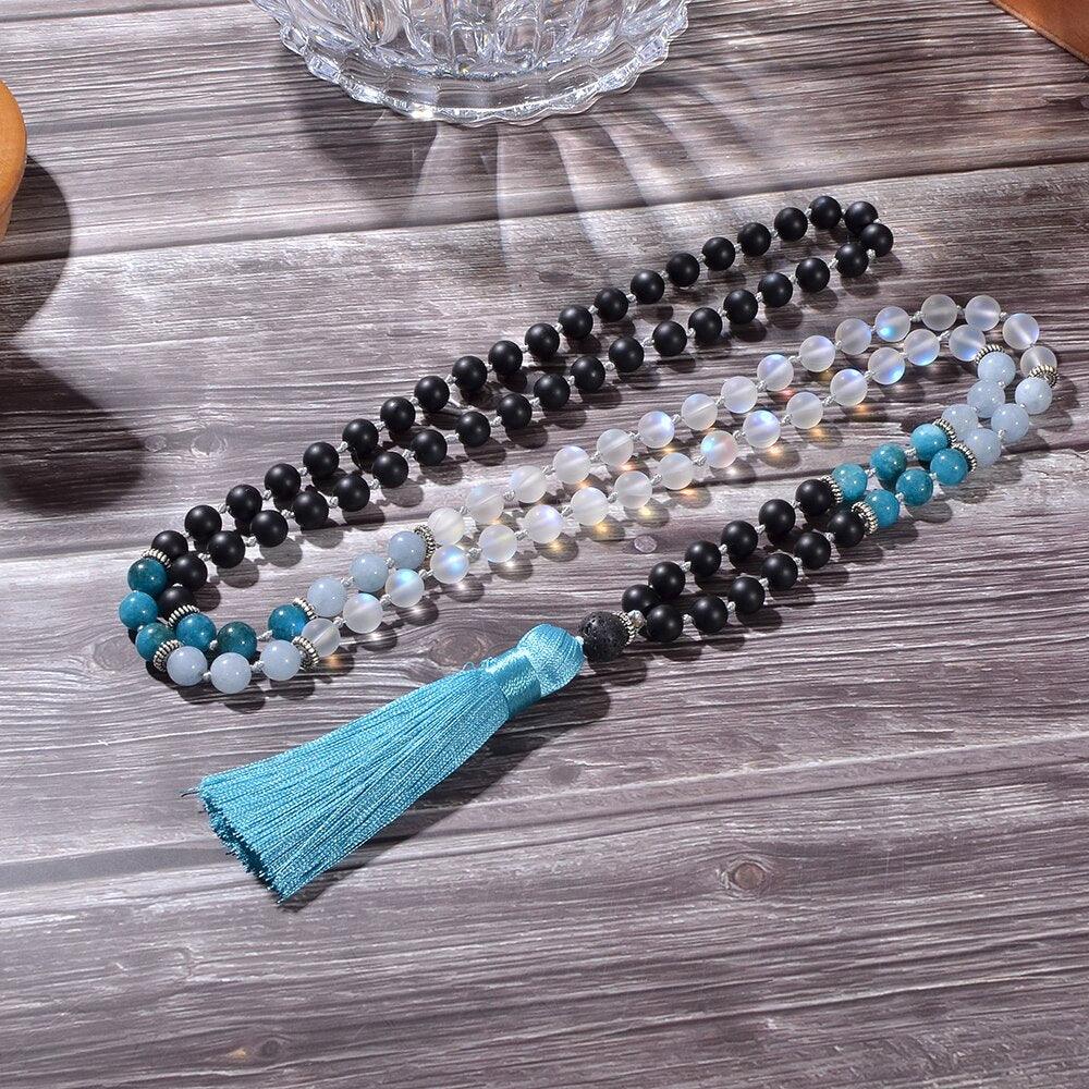 Traditionelle Mala-Halskette "Türkise Träume"