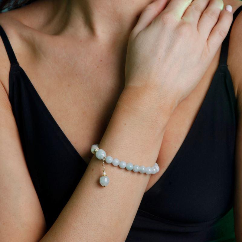 Armband "Pastell" aus Jade und Süsswasserperlen
