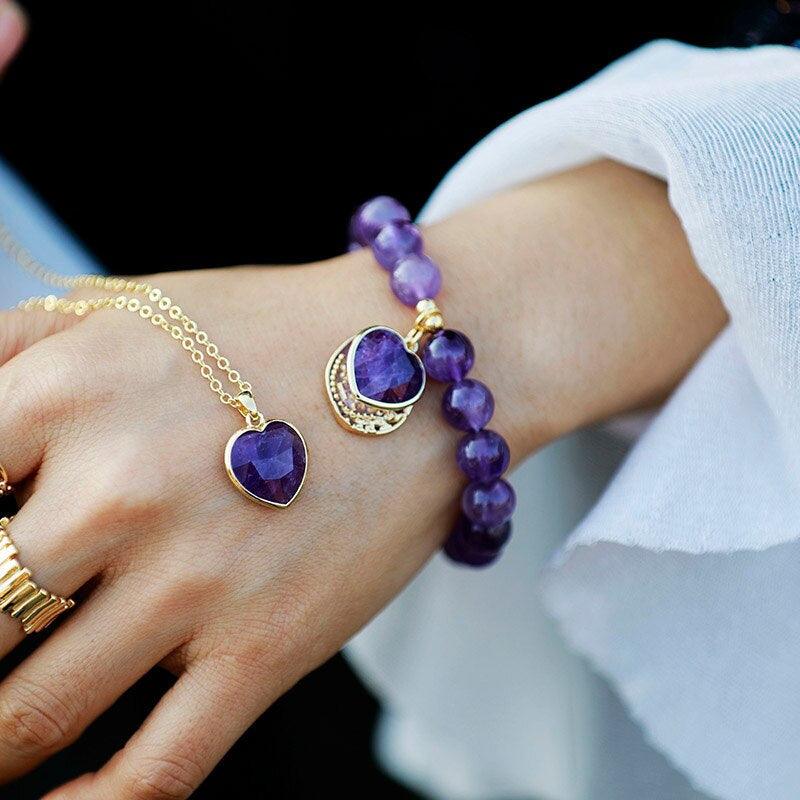 Armband aus heilendem Marmor mit Amethyst, schwarzem Onyx & Jaspis