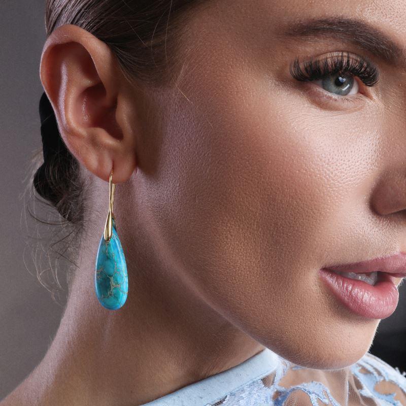 Tropfenohrringe "Türkis-Jaspis-Schutz"