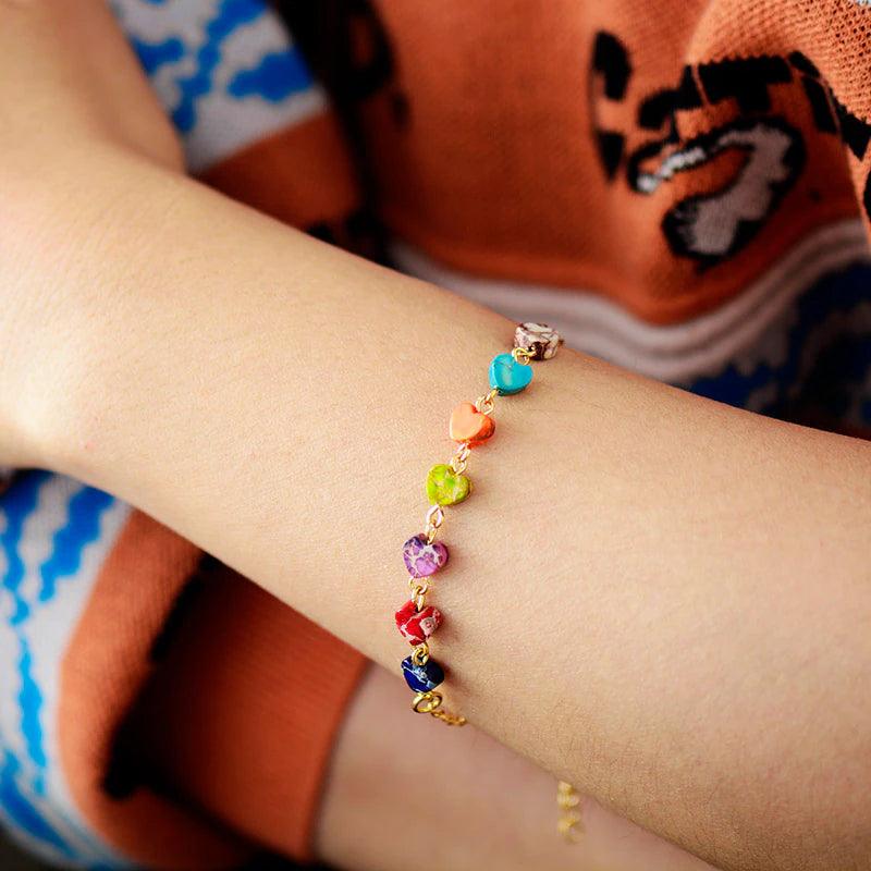 Mein liebstes 7-Chakra-Herz-Jaspis-Armband