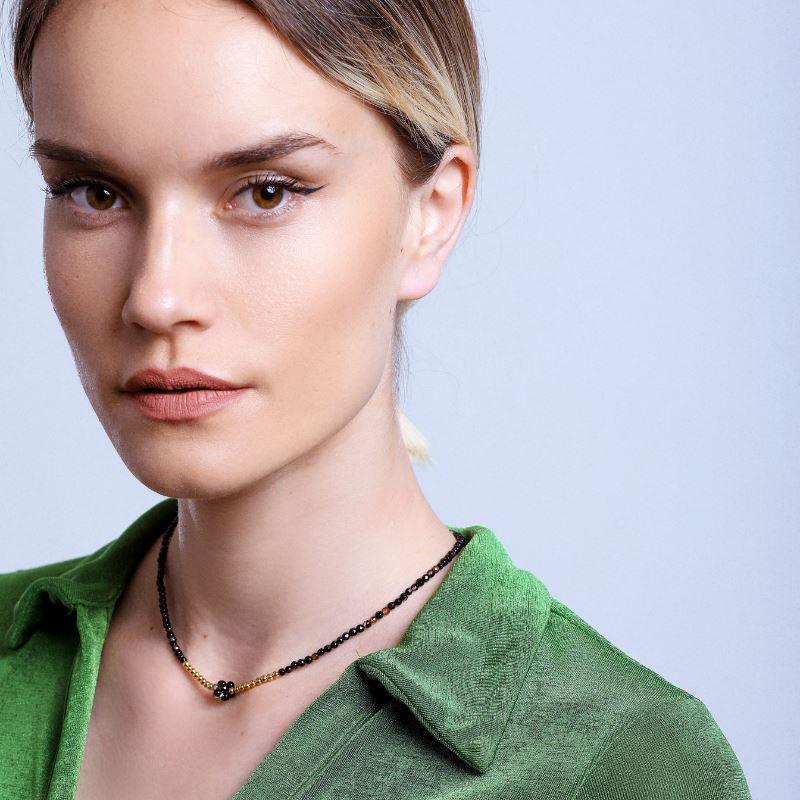 Schutzmantel Set aus Armband und Halskette mit schwarzem Achat