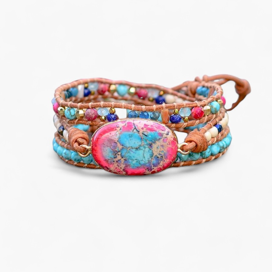 Heilungs-Wickelarmband im Boho-Chic-Stil