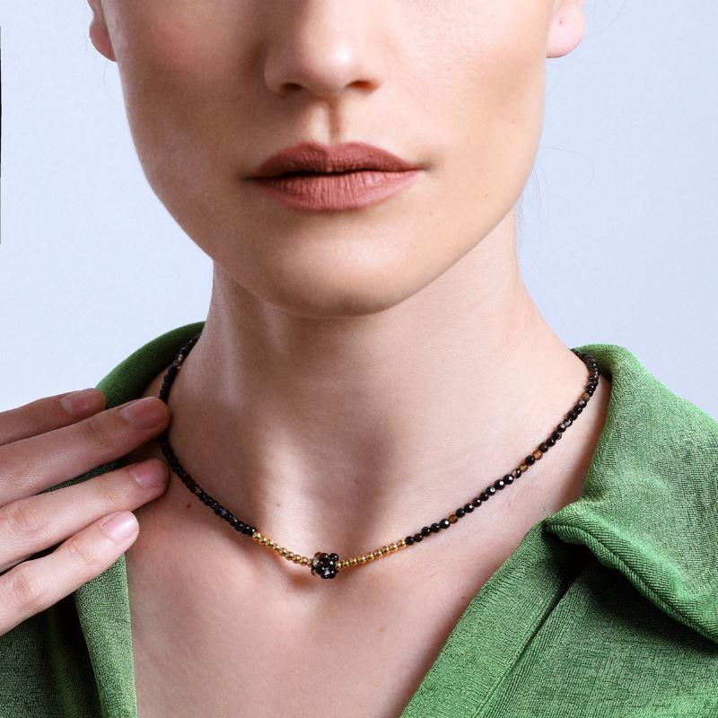 Schutzmantel Set aus Armband und Halskette mit schwarzem Achat