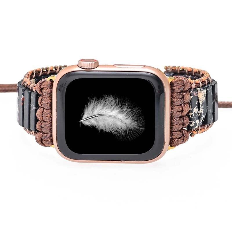 Apple Watch-Armband aus edlem Ebenholz und Kaiserjaspis