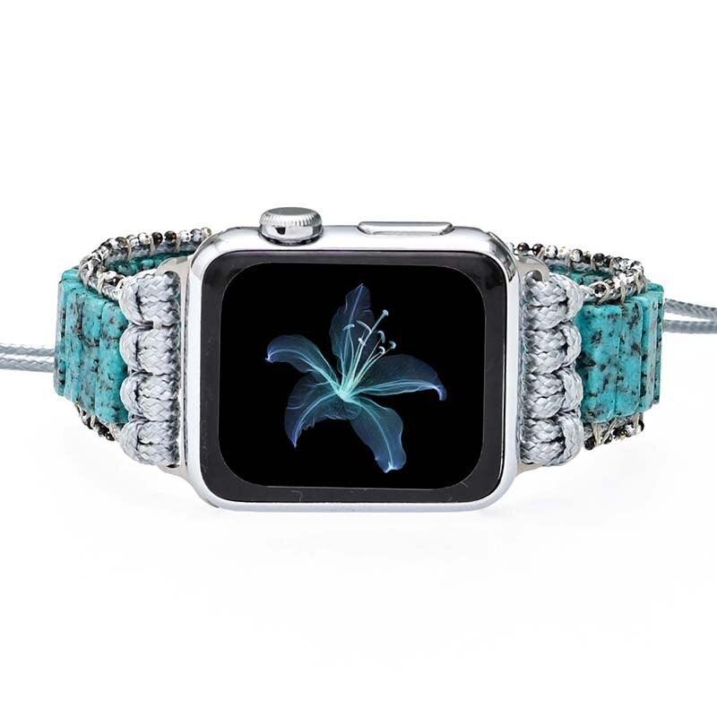 Apple-Uhrenarmband "Kobaltblauer Sesam-Jaspis"