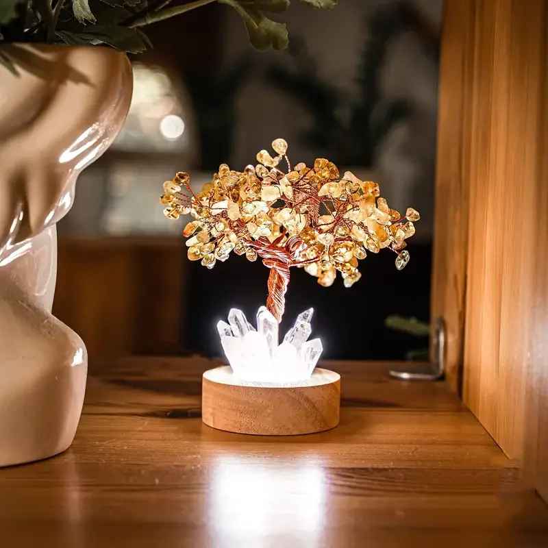 Golden Glow Citrin Wohlstandsbaum-Lampe