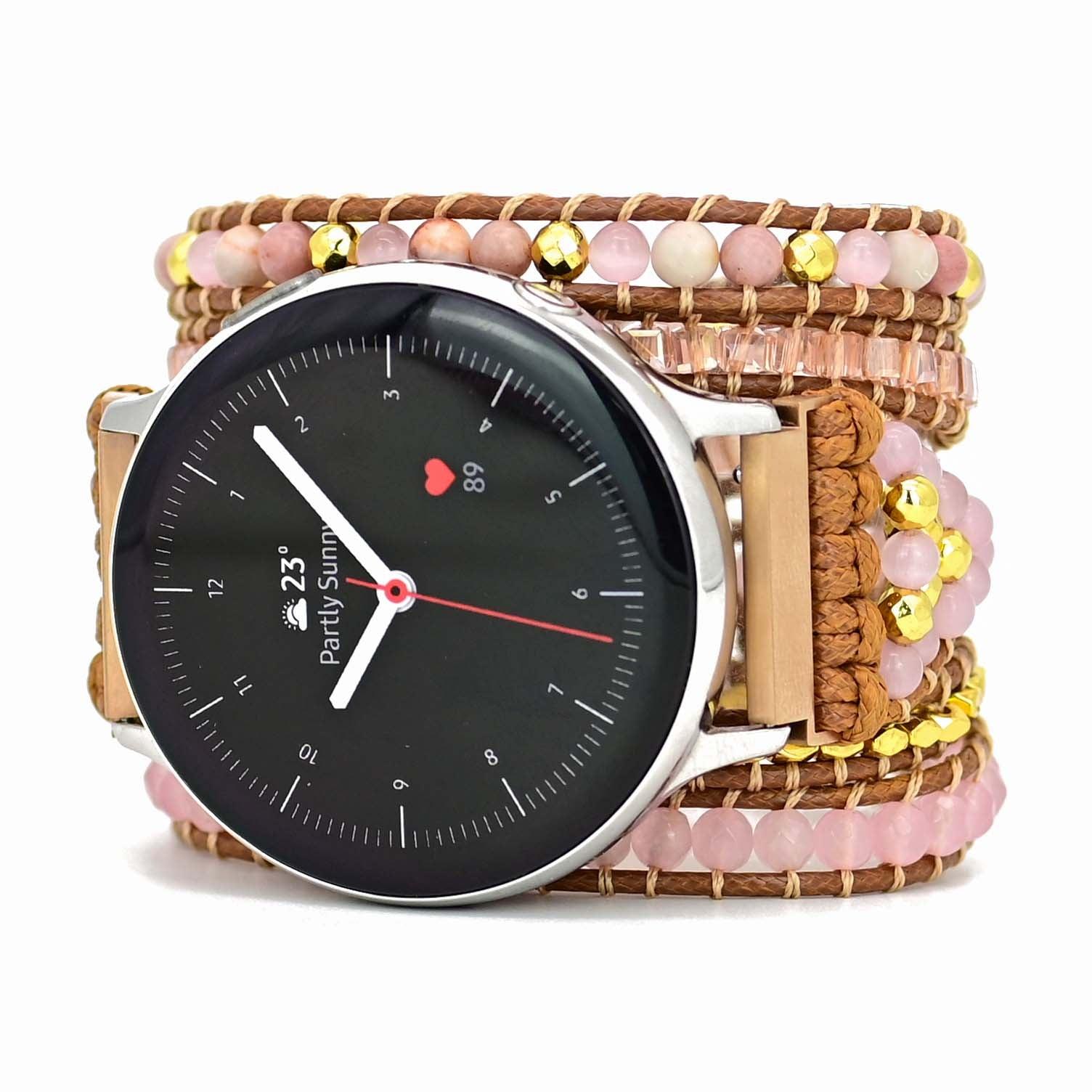 Uhrenarmband "Schönheitskönigin" aus Quarz, Hämatit & Rhodochrosit