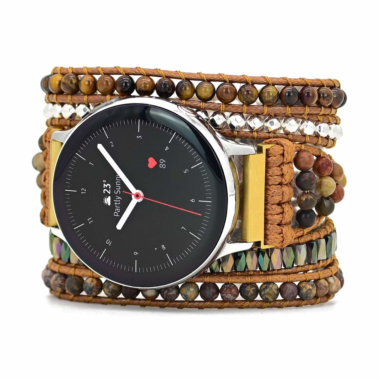 Samsung Uhrenarmband "Natürliches Tragegefühl" mit Tigerauge & Jaspis