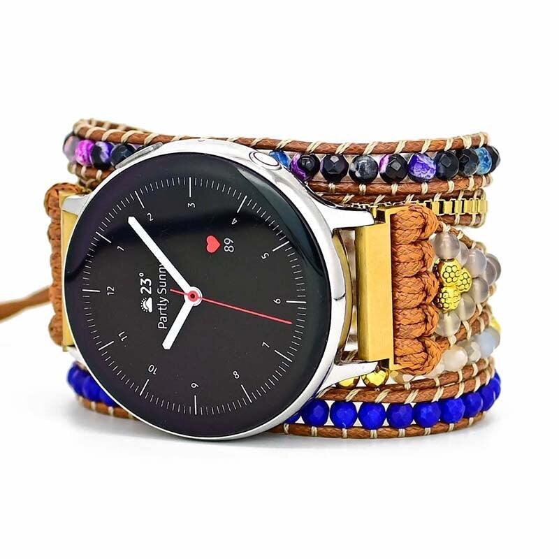 Samsung Uhrenarmband "Klare Vision" aus Achat, Howlit & Hämatit