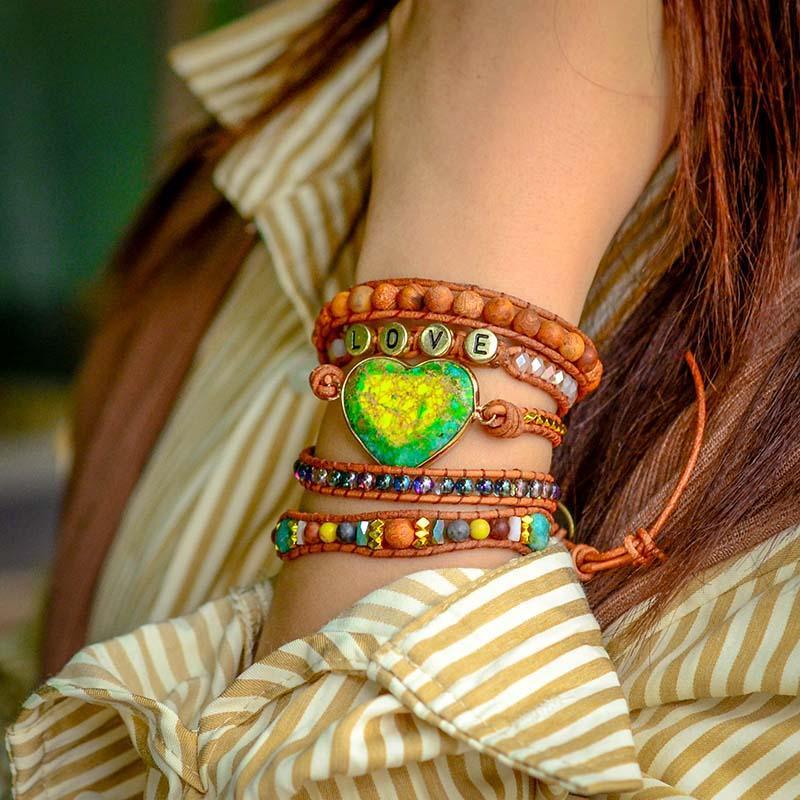 Wickel-Armband "Achtsamkeit und Liebesschutz"