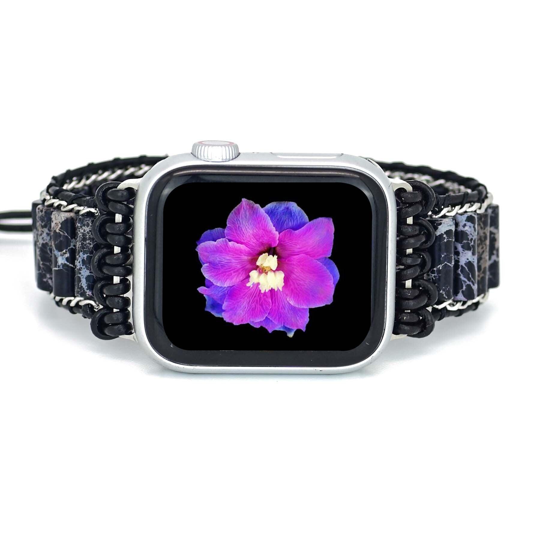 Kaiserjaspis Apple Watch-Uhrenarmband "Indigo Fusion"