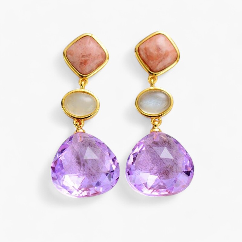 Erleuchtende Amethyst Ohrstecker