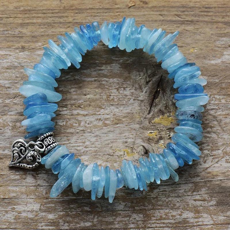 Armband „Azurblaue Gelassenheit“ mit Aquamarin & Lapislazuli