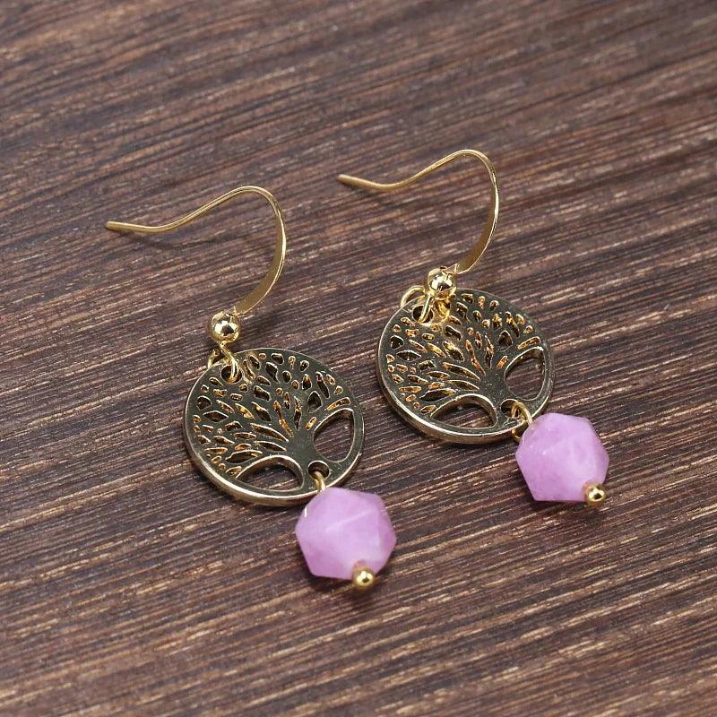 Baum des Lebens Ohrringe "Mystische Weisheit" Lapislazuli & Amethyst