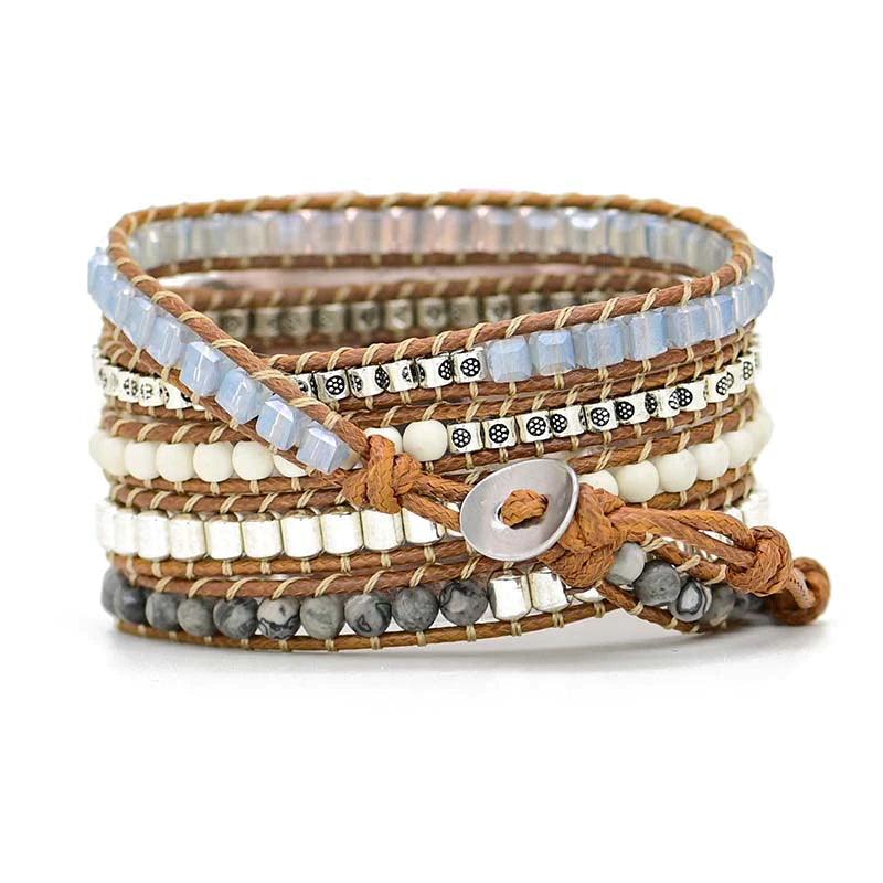 Fitbit-Uhrenarmband "Boho Howlith & Hämatit" für Versa 2
