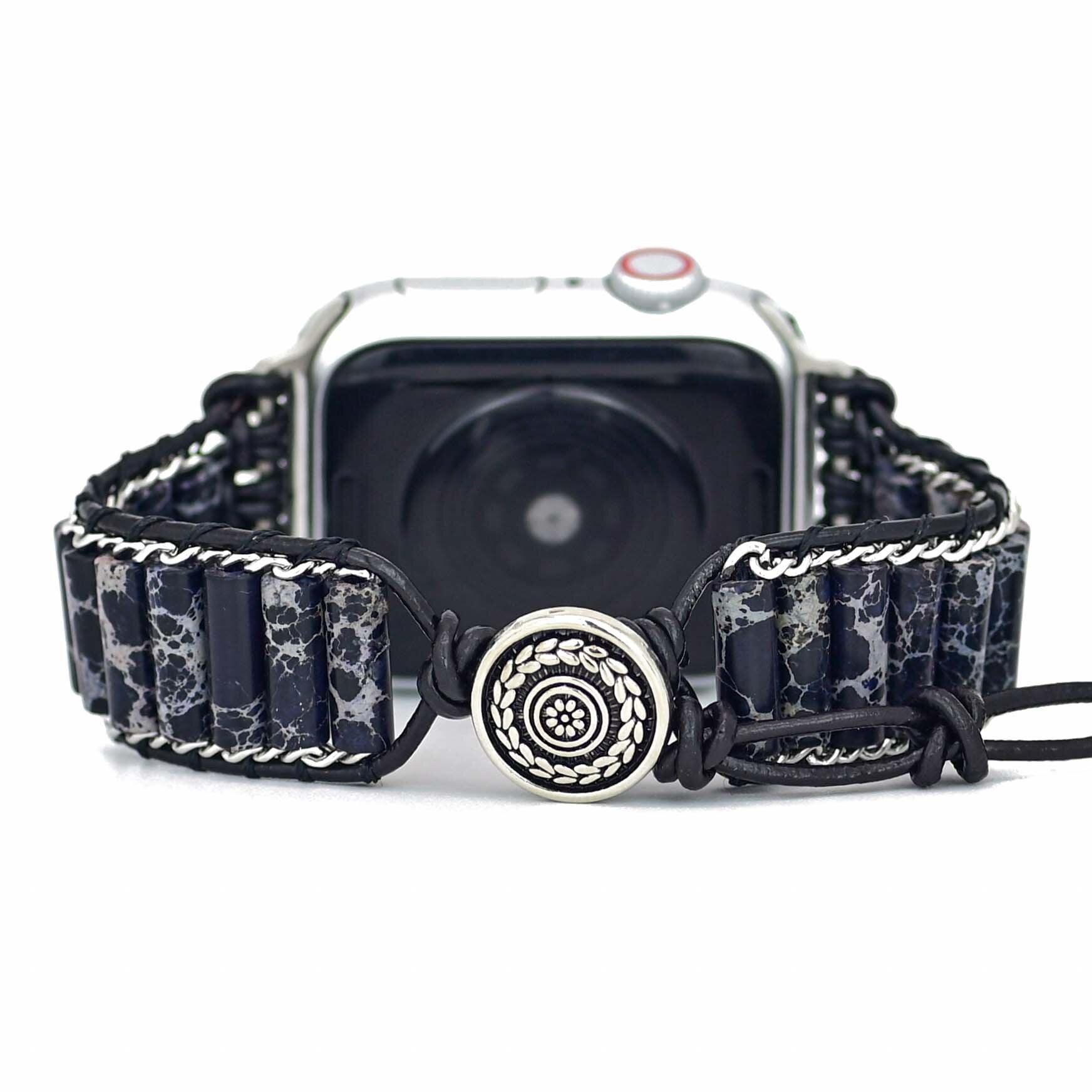 Kaiserjaspis Apple Watch-Uhrenarmband "Indigo Fusion"