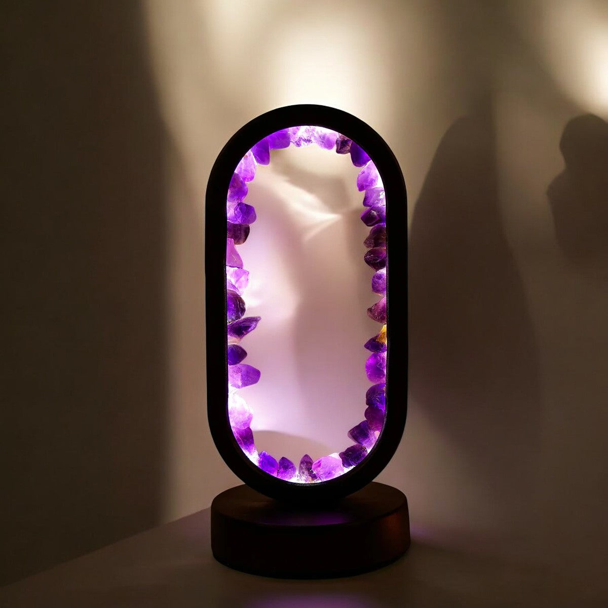 Sacred Balance – Amethyst Schwarze Kristalllampe der Gelassenheit