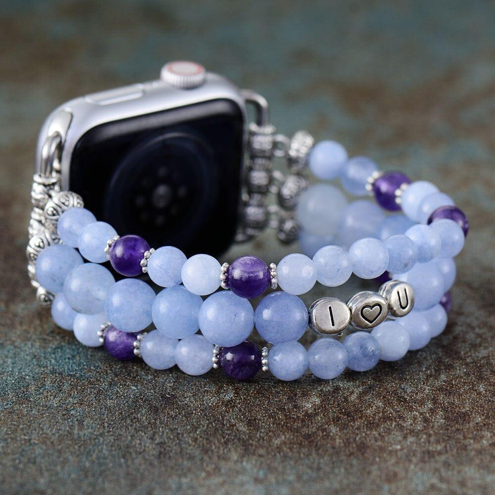 Smartwatch-Armband "Gelassene Seele" mit Aquamarin