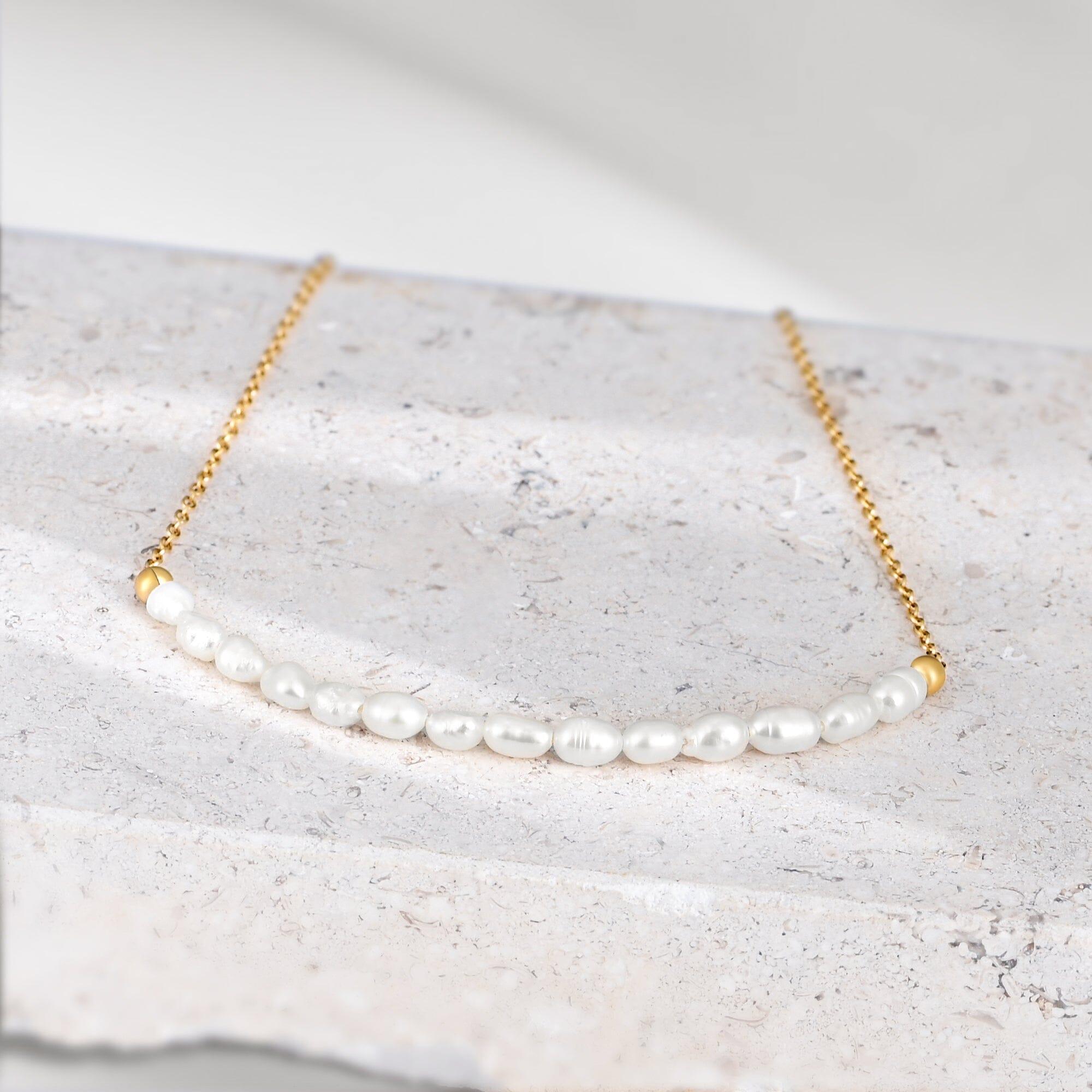 Perlenkette Halskette "Göttlicher Mondschein"
