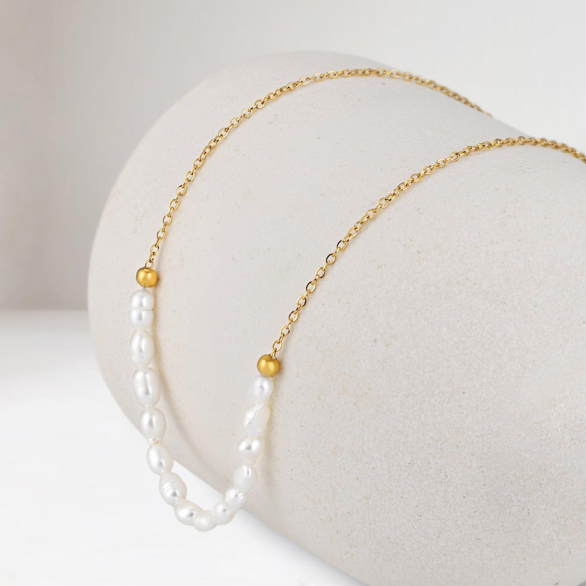 Perlenkette Halskette "Göttlicher Mondschein"