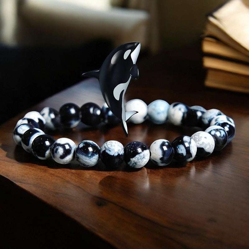 Beruhigende Wellen - Natürliches Orca-Achat-Heilarmband