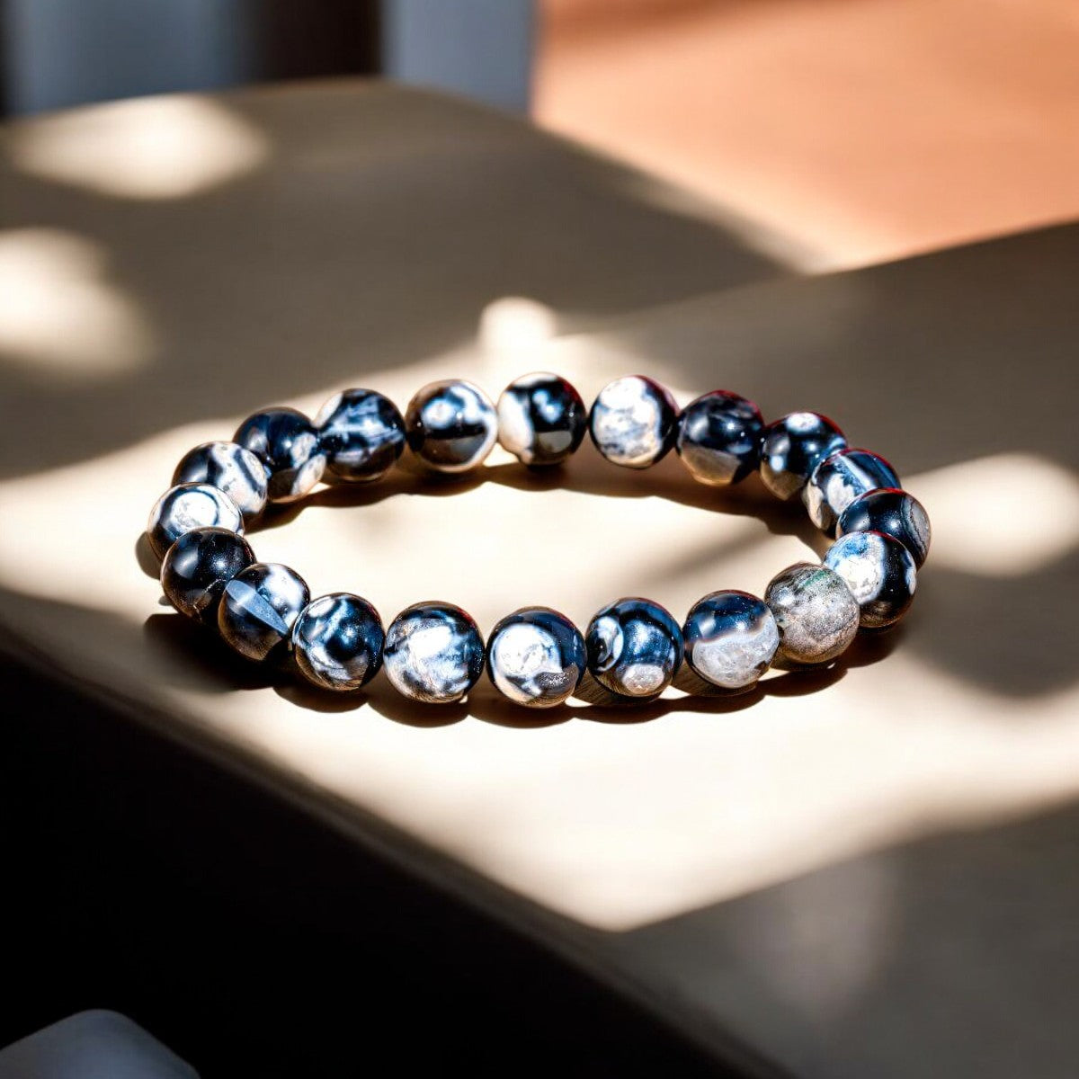 Beruhigende Wellen - Natürliches Orca-Achat-Heilarmband