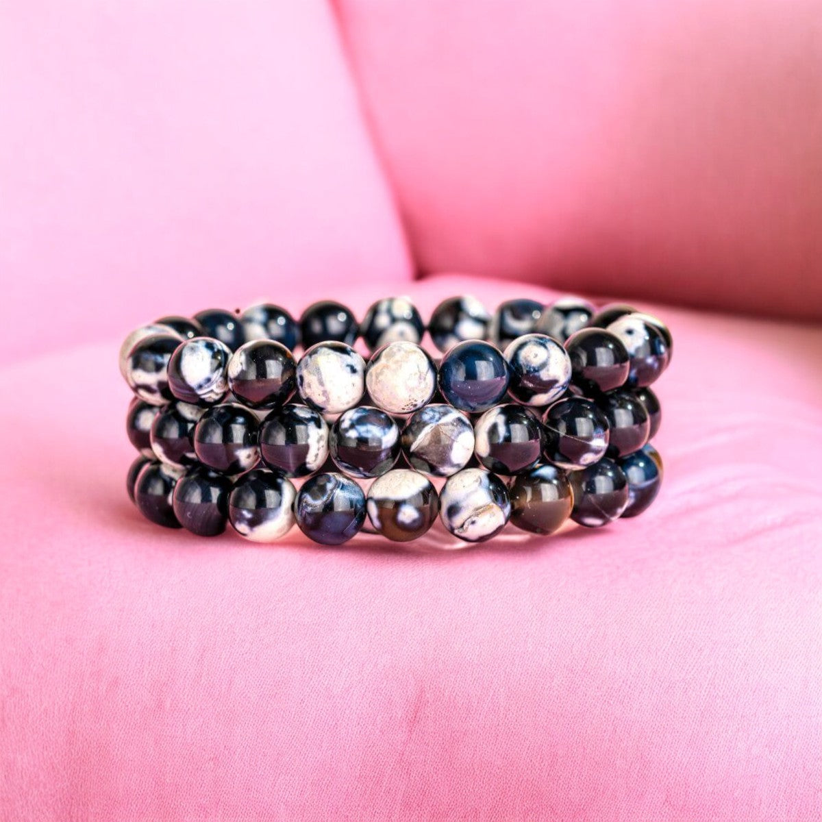 Beruhigende Wellen - Natürliches Orca-Achat-Heilarmband