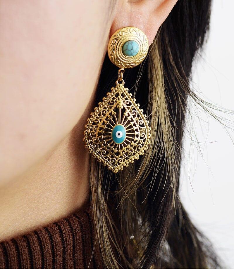 Ohrringe "Glücklicher Schutz" mit Türkis