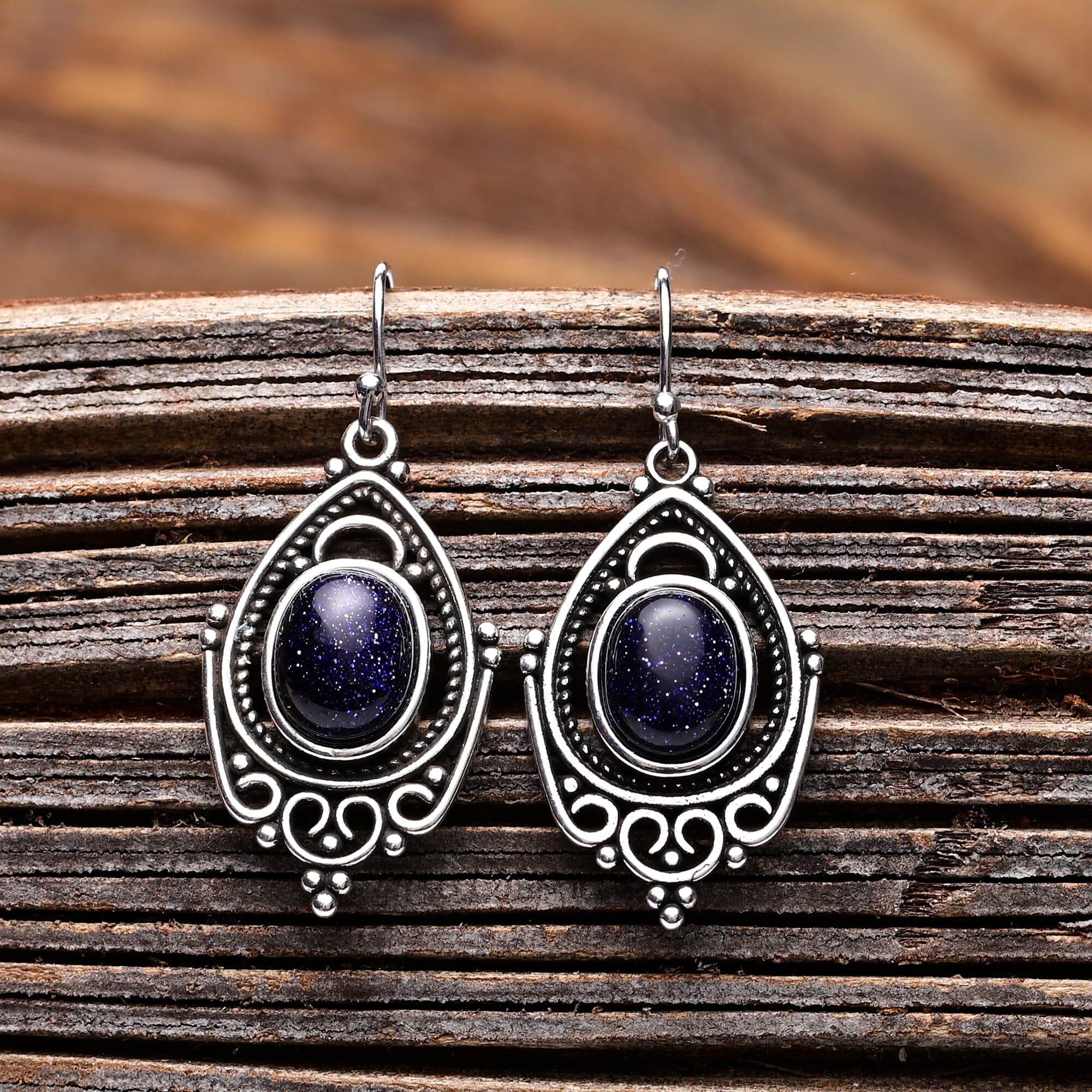 Ohrringe mit blauem Sandstein "Bia"