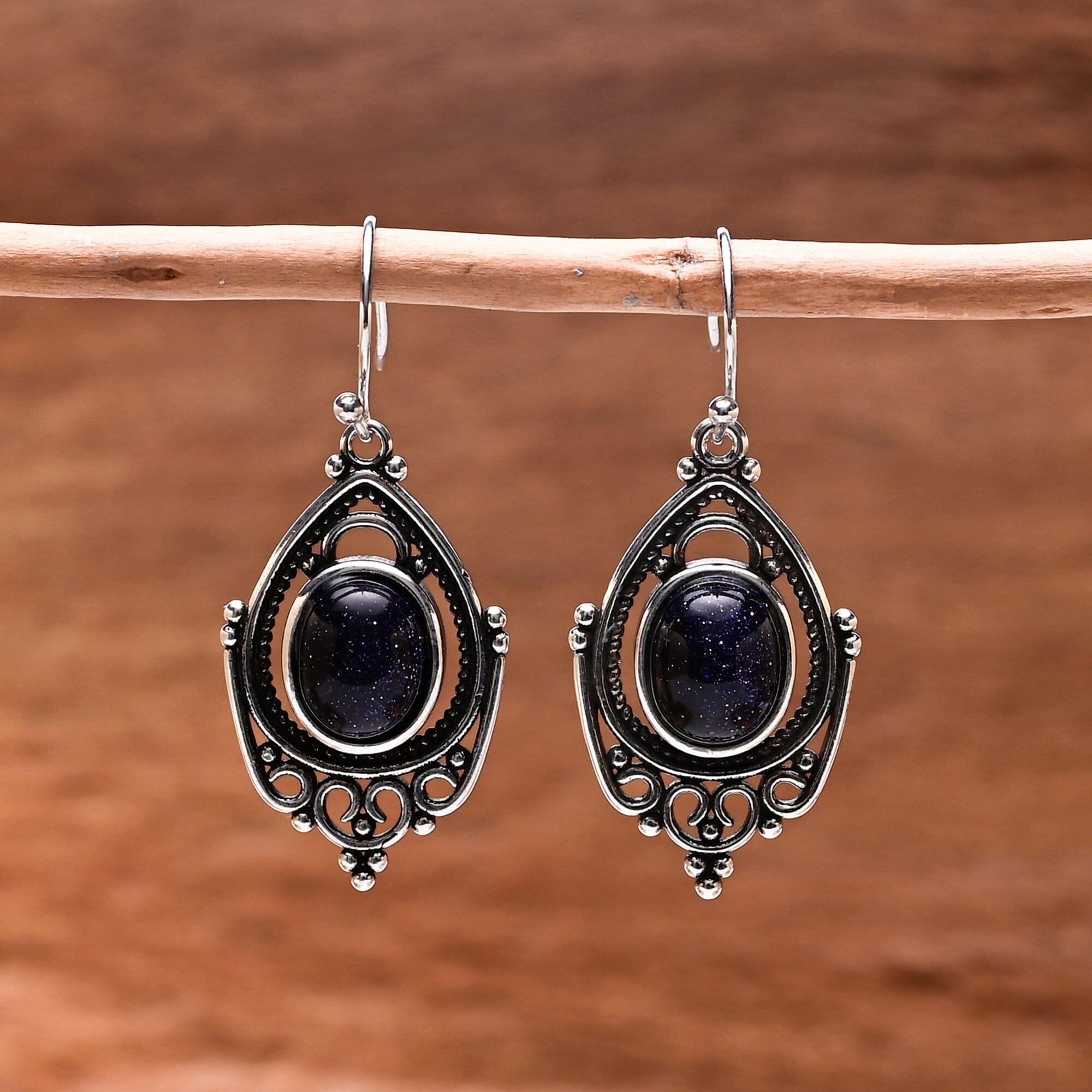 Ohrringe mit blauem Sandstein "Bia"