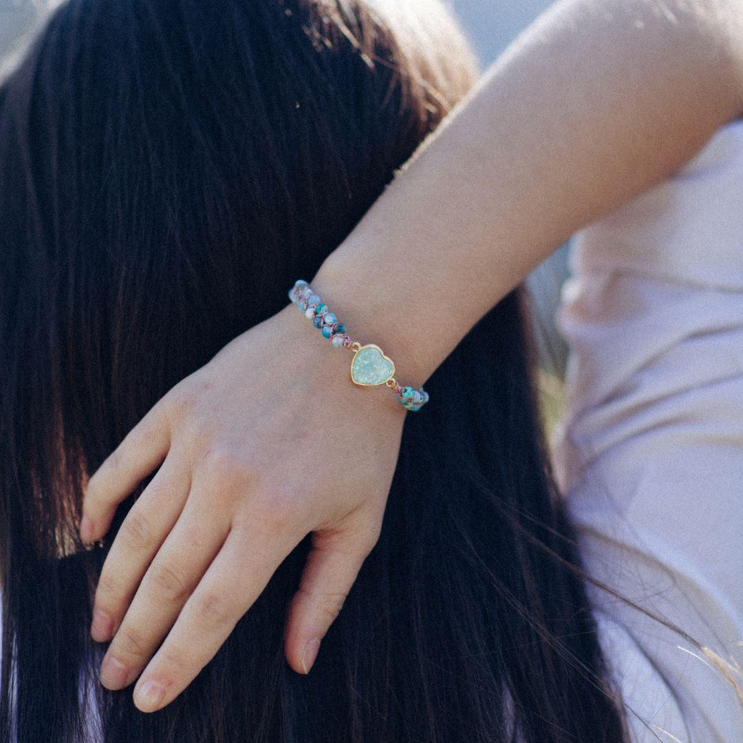 Geflochtenes Opal-Armband "Herz des Ozeans"