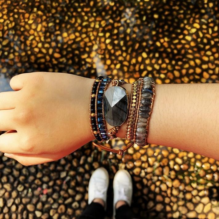 Wickel-Armband "Labradorit Schutz"