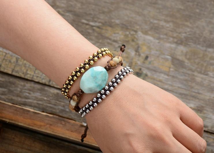 Jaspis-Armband "Blauer Mond"
