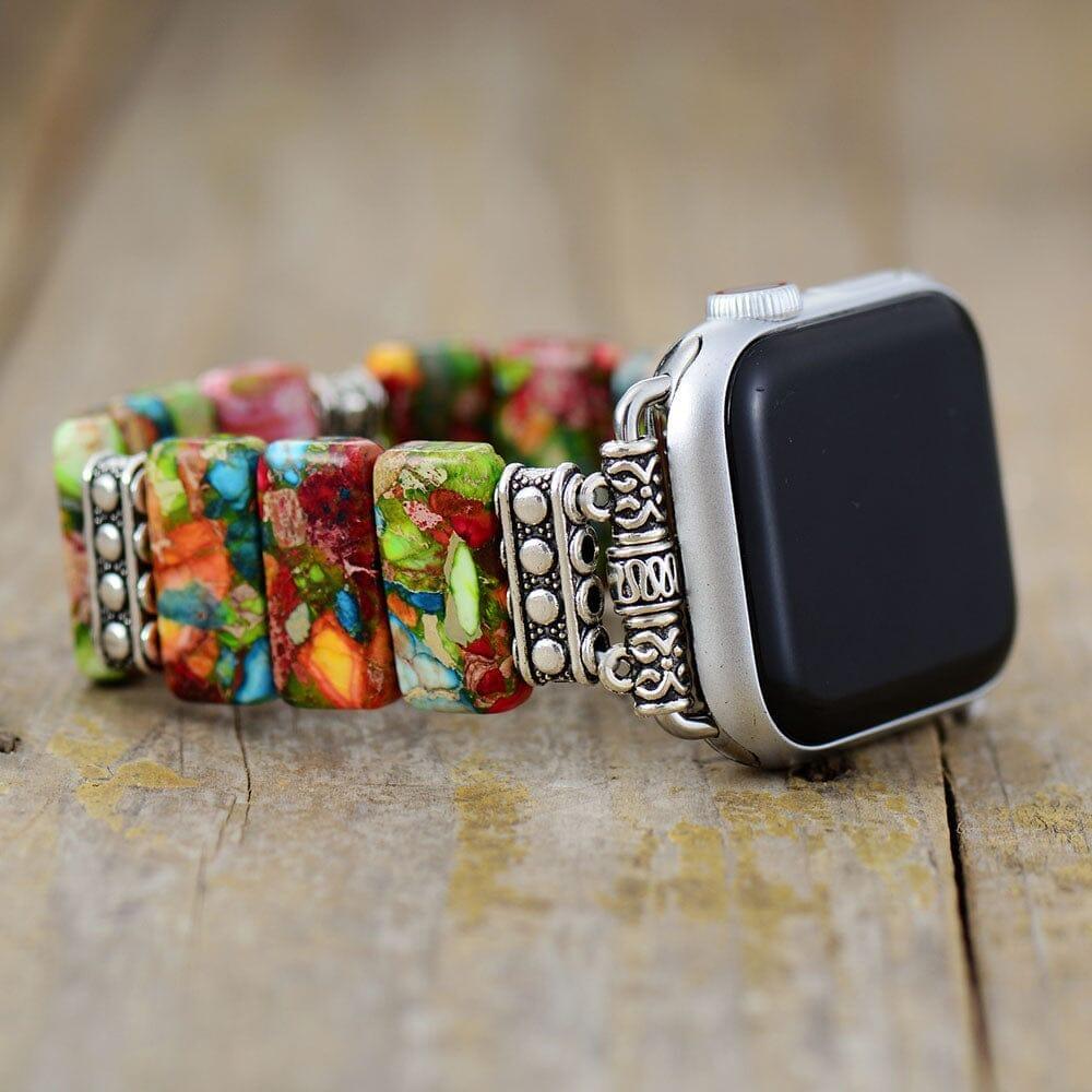 Smartwatch-Armband aus Jaspis für Harmonie der Chakren